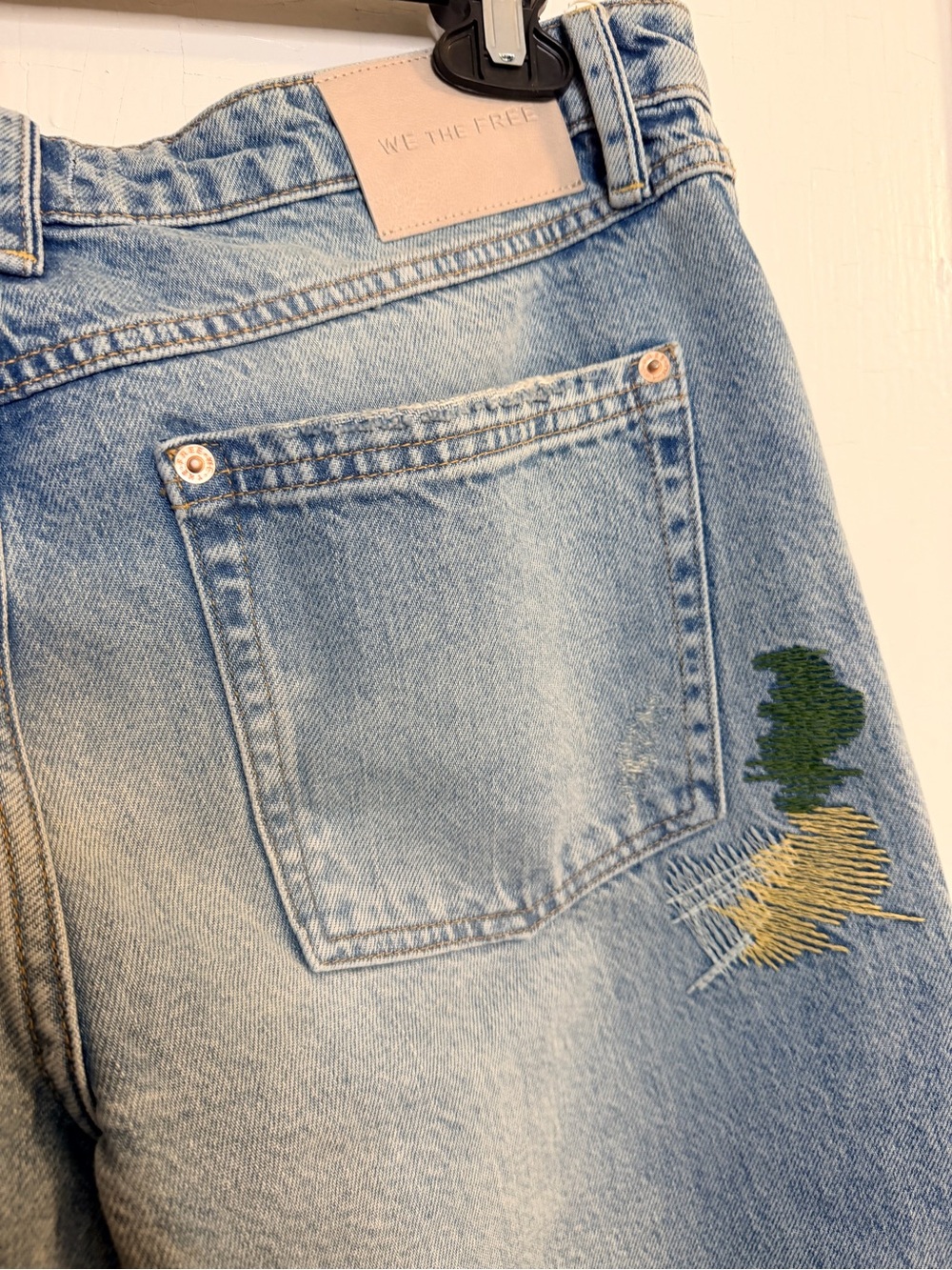 NWT retails 198 we the free embroidered wide leg denim - Picture 7 of 11